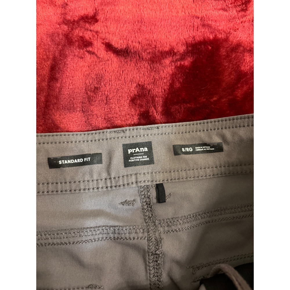 Prana Halle Hiking Pants Gray Size 8 Regular Zion Straight Leg Roll Up Snaps - Picture 5 of 8